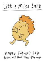 Funny Fathers Day Card - Mr Men - From The Bump - Little Miss Late created by Mr. Men