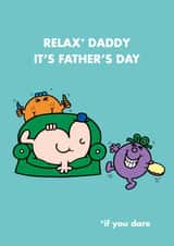 Cheeky Father's Day Card - Mr Men - From The Kids - Relax If You Dare created by Mr. Men
