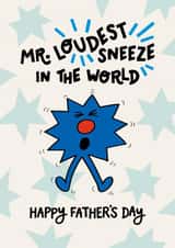 Funny Father’s Day Card - Mr Men - Loudest Sneeze in the World created by Mr. Men
