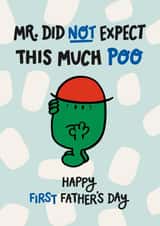 Funny First Father’s Day Card - Mr Men - Was Not Expecting this Much Poo created by Mr. Men