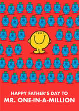 Cute Fathers Day Card - Mr. Happy Card - That's One In A Million Dad created by Mr. Men