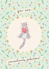 Cute Friendship Card - Cat - You Are Pawsitively Fabulous! created by Lisa Parker