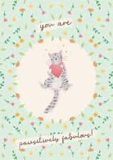 Cute Cat Card - You Are Pawsitively Fabulous! created by Lisa Parker