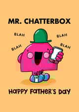 Cute Father's Day Card - Mr. Chatterbox - Mr Men created by Mr. Men
