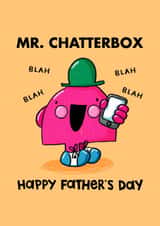 Cute Father's Day Card - Mr. Chatterbox - Mr Men created by Mr. Men