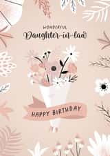 Pretty Birthday Card - For Daughter In Law - Floral Bouquet created by Evie Garnett Designs