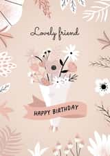 Pretty Birthday Card - For Friend - Floral Bouquet created by Evie Garnett Designs