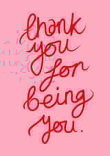 Thank You For Being You - cute pink and red thank you card created by Keep It Bright