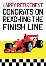 Funny Retirement Card - Finish Line - Formula 1 Grand Prix created by AbiGoLucky