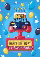 Fun Birthday Card - For Nephew - Awesome Gamer created by Evie Garnett Designs