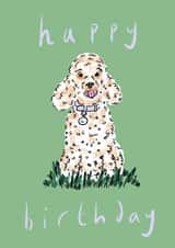 Cute Poodle Birthday Card created by Helen Ridley Illustration