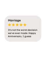 Funny Anniversary Card - For Husband or Wife - Marriage Review created by Dylan Sian Design