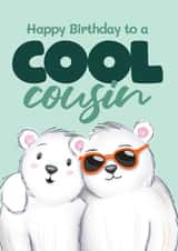 Cute Birthday Card - For Cousin - Cute Polar Bears created by Bev O'Connor || @oconnordesign