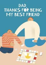 Cute Father's Day Card - Playing Board Games - Best Friend created by AbiGoLucky