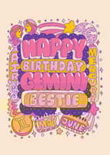 Cute Birthday Card - Gemini Zodiac Sign created by Harkiran Kalsi