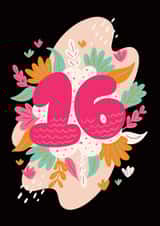 Cute Birthday Card - 16th Birthday - For Her created by Harkiran Kalsi