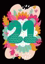 Cute Birthday Card - 21st Birthday - For Her created by Harkiran Kalsi