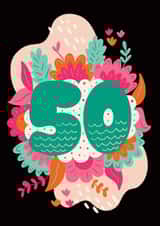 Cute Birthday Card - 50th Birthday - For Her created by Harkiran Kalsi