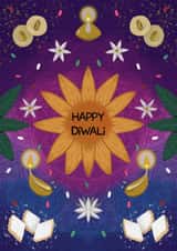 Colourful fun Diwali card for friends or family created by Art by Reebee