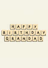 Cute Birthday Card - For Grandad - Scrabble created by Jamie Lindsay