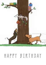 Cute Birthday Card - Fun Dachshund - Sausage Dogs created by Lucy Driver