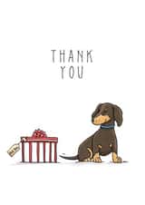 Cute Thank You Card - Sausage Dog - Dachshund - Present created by Lucy Driver