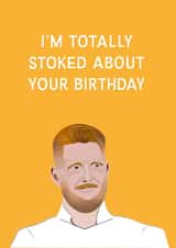 Funny Birthday Card - England Cricket - Stoked About Your Birthday created by Incognito