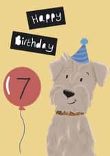 Cute Birthday Card - Age 7 - Little Dog created by Lucy Driver