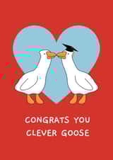 Cute Graduation Card - Clever Goose - For Partner created by Sundiva Designs