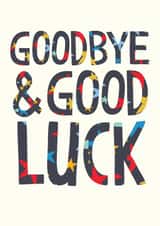Classic Good Luck/Leaving Card - Starry Typography created by The Boy and the Bear
