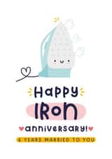 Cute Anniversary Card - 6th Wedding Anniversary - Iron created by Joanne Hawker