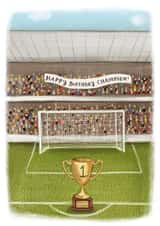Pretty Birthday Card - For Him - Champion Football Illustration created by Love Lucy Illustration