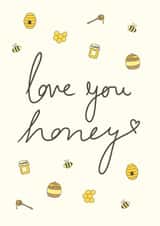 Cute anniversary card for significant other - love you honey created by CBL