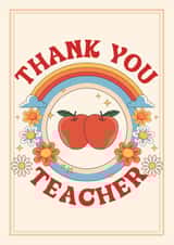 Retro Thank You Card - End Of Term Card For Teacher created by Of Life & Lemons Ltd.