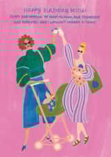 Funny Birthday Card - From Bar-hopping To Pram-Pushing - Bestie - Friend created by Raspberry Blossom