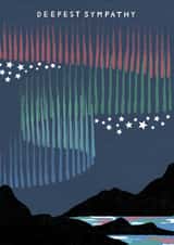Arty Sympathy Card - Northern Lights created by Laura Darrington Design Ltd.