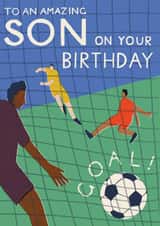 Arty Birthday Card - Amazing Son - Football created by Laura Darrington Design Ltd.