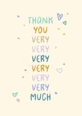 Cute Thank You Card - Pretty Typographic created by Rebecca Prinn