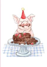 Cute Birthday Card - Birthday Pig - Party Animal created by Frankie Norman
