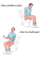 Funny Thinking Of You Card - Stubborn Shit - This Too Shall Pass created by Mind Over Letter