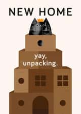Funny New Home Card - Cat in the Box created by Gemma Pratt