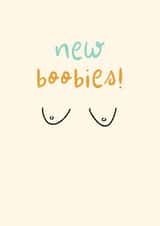 Fun Congratuations Card - New Boobies - Doodle Illustration created by Rebecca Prinn
