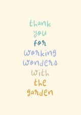 Cute Thank You Card - Working Wonders With The Garden - Gardener created by Rebecca Prinn