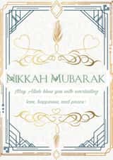 Beautiful and classic Islamic marriage (nikkah) card to gift to a new couple created by ArtByAT
