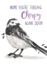 Hope you Feel Chirpy Again Soon - Pied Wagtail - Cute Get Well Soon Card created by Citrus Bunn