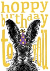 Cute Hoppy Birthday Card - Hare - Hoppy birthday to you created by The Visual Narrator