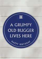 Cheeky Birthday Card - Heritage Plaque - Grumpy Old Bugger created by Brainbox Candy