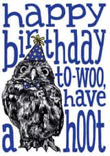 Cute Birthday Card - Owl - Happy birthday to-woo, have a hoot created by The Visual Narrator