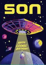 Rtero Birthday card - Spaceship - For Son created by Rocket68