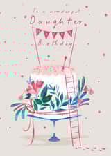 Classic Birthday Card - For Daughter - Pretty Cake created by IC&G